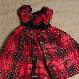 Bonnie Jean Red and Black Plaid Formal Dress